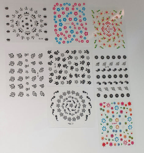 15 sheets of flower stickers - Kraken's Nails 