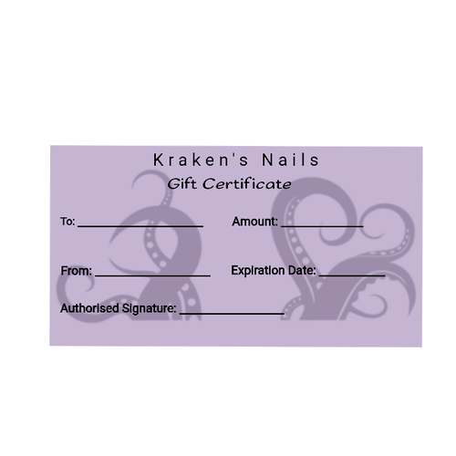 Kraken's Nails Gift Card - Kraken's Nails 