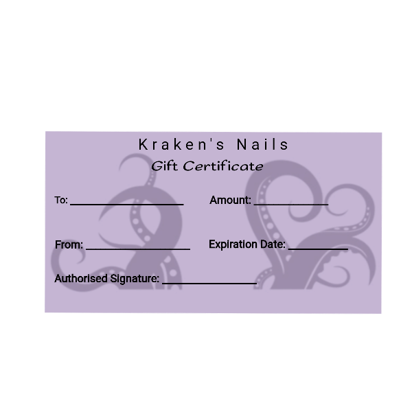 Kraken's Nails Gift Card - Kraken's Nails 