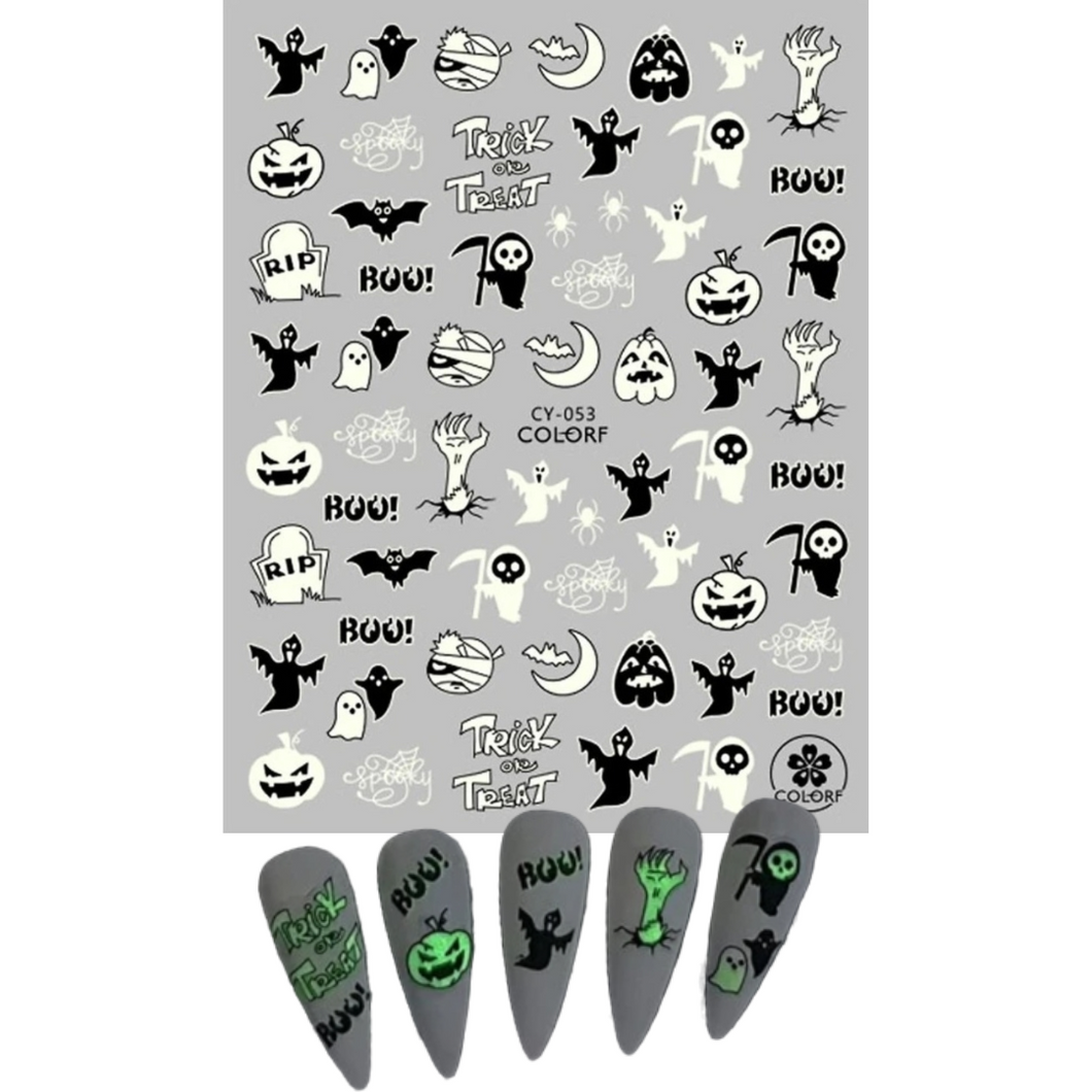 Halloween glow in the dark stickers